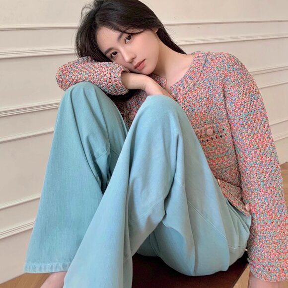 CHICJOC 100% Cotton Hand-Knitted Cardigan with Loro Piana Yarn size 38 - Picture 16 of 16